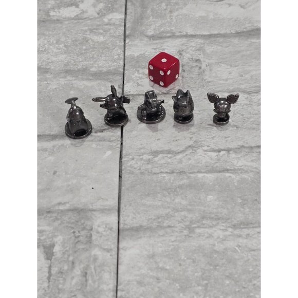 POKEMON Monopoly Kanto Edition Replacement Game Parts Pieces 5 Tokens and 1 Dice - Picture 1 of 5